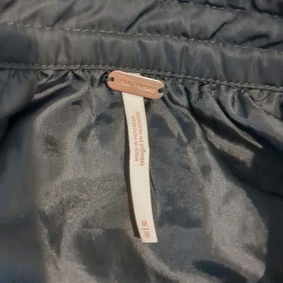 Free People Womens M Whimsigoth Bomber Jacket Midnight Black Streetwear Grunge - Picture 15 of 15